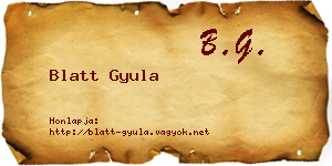 Blatt Gyula névjegykártya